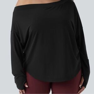 HALARA Black Off-Shoulder Long Sleeve Top